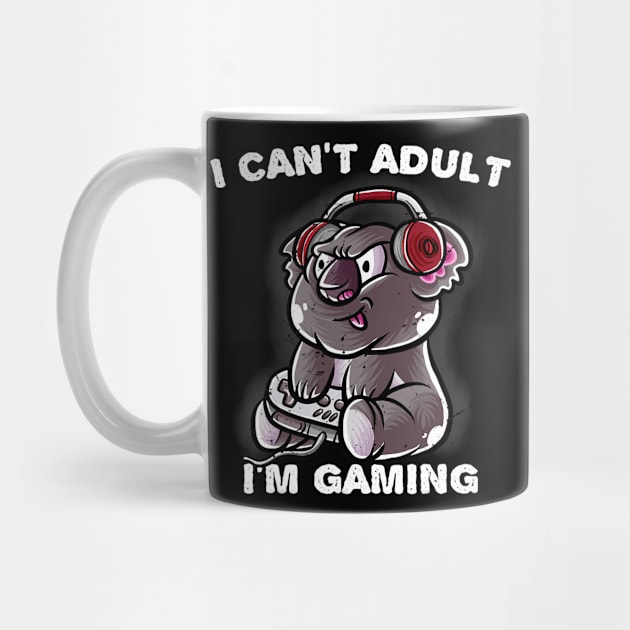 I Cant Adult Im Gaming Introvert Gamer Nerd Koala Bear by omorihisoka